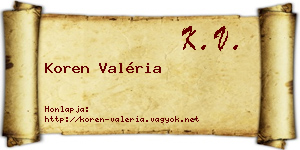 Koren Valéria névjegykártya