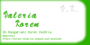 valeria koren business card